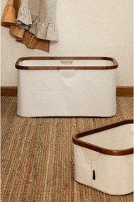 Krémszínű textil összecsukható szennyeskosár Bamboo/Linen – Bigso