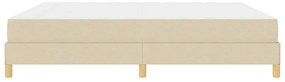 Boxrugós ágy Krém és barna 180 x 200 cm Textil és mérnöki fa