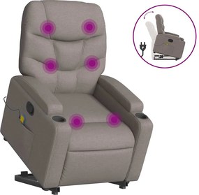 vidaXL tópszínű szövet dönthető masszázs- és állófotel