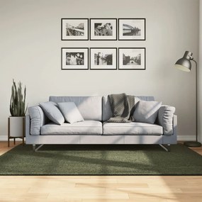 HUARTE erdőzöld rövid szálú puha és mosható szőnyeg 140x200 cm