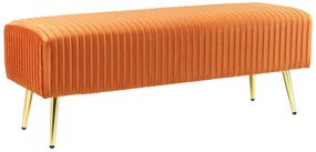 Narancssárga bársony ülőpad 180 x 40 cm PATERSON Beliani