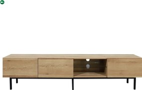 TV-asztal, tölgy/fekete, BASTIEN