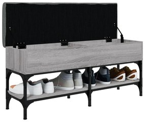 szürke sonoma színű szerelt fa cipőpolc 102 x 32x 45 cm