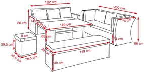 Avenberg CORSICA Nagy családi kerti garnitúra
