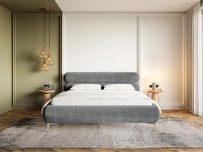 Franciaágy 140 cm Rirri 140B (ágyráccsal) (szürke + arany). 1099914