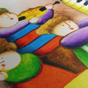 Kép - Zenészek, festmény (órával) (90x30 cm)