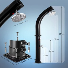 BOW napelemes zuhanyzó, 20l, fekete Monzana