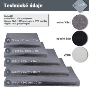 Kutyafekhely S világos szürke 79 x 60 x 10 cm