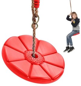 Gyerek műanyag korong hinta 190 cm-es kötéllel, 27 cm, piros