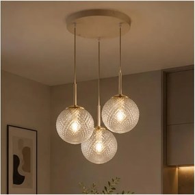 Brilagi - STELLA kábeles függeszték 3xE27/60W/230V bézs/arany