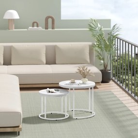 MARLON dohányzóasztal szett 2 db, fehér márvány dekorációval