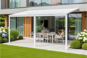 alumínium pergola LANITPLAST WALL 43 fehér + opal PC LG2127