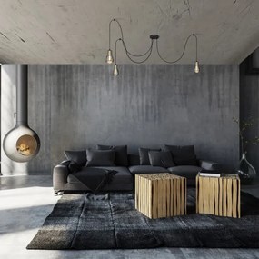 Csillár zsinóron TUBE 3xE27/10W/230V pók fekete/arany