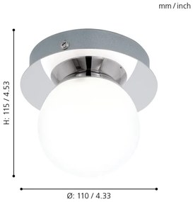 Eglo 94626 - LED Fürdőszobai lámpa MOSIANO 1xLED/3,3W/230V IP44