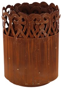 Rusztikus stílusú fém ágyásszegély, gyepszegély, 480 x 20 cm