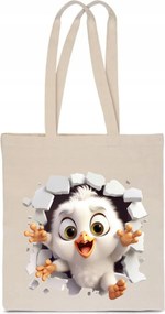 Öko Táska Pamut ekrü lyuk Csirke madár tyúk TT_541_e