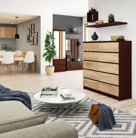 Komód Kapil III (wenge + szonoma tölgy). Akció -15%. 1069388