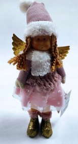 Játékbaba kislány álló angyal dekoráció 28 cm