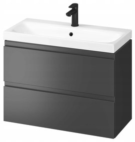 Cersanit Moduo Slim SET, akasztós szekrény 80x38x62 cm + mosogató 80 cm, antracit matt, S801-468-DSM