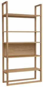 Natúr színű könyvespolc tölgyfa dekorral 90x185 cm Newest – Woodman