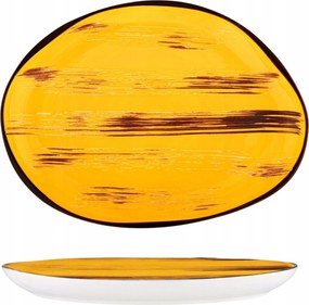 Ovális tányér Nagy porcelán sárga Wilmax 33x24,5 cm