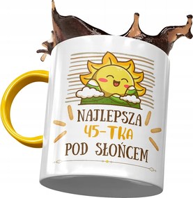 Sárga Bögre Születésnapra 45 45-es 45-ös Ajándék Nyomtatott Fotóval