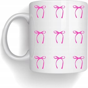 Bögre Fehér, Rózsaszín masnival 330 ml