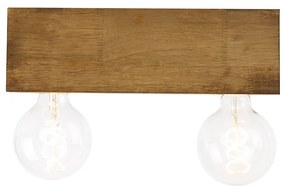 Rusztikus mennyezeti spotlámpa vintage fa 2-lámpás - Bloc