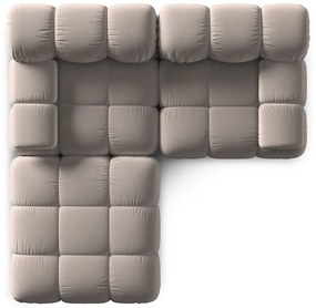 Világosbarna bársony moduláris sarokkanapé (variálható) Bellis – Micadoni