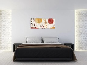 Kép - Növények és körök (120x50 cm)
