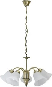 Csillár e14 5x40w bronz/fehér alabástrom üveg francesca