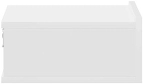 2 db fehér szerelt fa függő éjjeliszekrény 40 x 30 x 15 cm