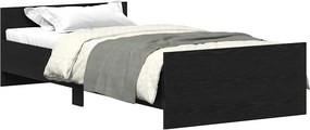 vidaXL fekete tölgy színű szerelt fa ágykeret matrac nélkül 75x190 cm