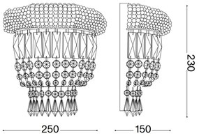 Ideal Lux - Fali kristály lámpa DUBAI 2xE14/28W/230V fényezett króm