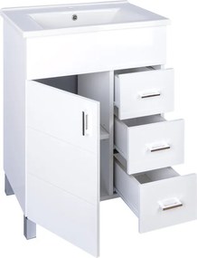 VivaStyle KARINA 65 lábon álló fürdőszobabútor 3 fiókos Sanovit ATRIA 9065 mosdóval 65 x 45,5 cm