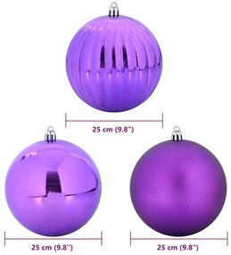 Karácsonyi Díszgömb Készlet 3 pcs Lila