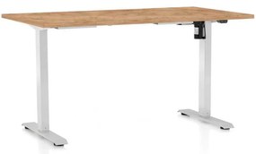 OfficeTech A állítható magasságú asztal, 120 x 80 cm, fehér alap, craft tölgy