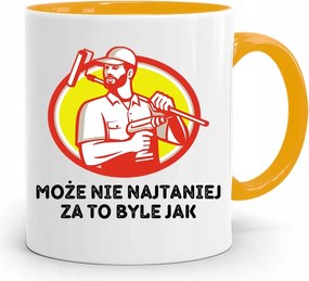 Sárga Építőipari Bögre Barkácsoló Ajándék fényképes nyomtatással