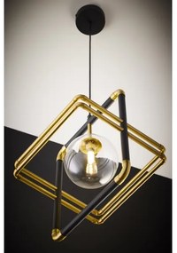 Jupiter 2028 - Csillár zsinóron FIORI 1xG9/10W/230V fekete/arany/átlátszó