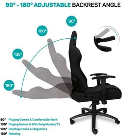 CONNECT IT CGC-1200-BK - Monaco Pro gamer szék fekete