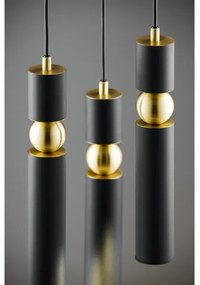 Jupiter 2013 - Csillár zsinóron ALAS 3xGU10/10W/230V fekete/arany