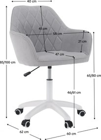 Irodai szék, szürke szövet/fehér, SANTY