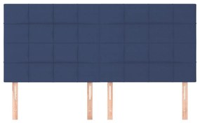 4 db kék szövet fejtámla 90x5x78/88 cm