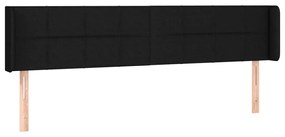 fekete szövet LED-es fejtámla 203 x 16 x 78/88 cm
