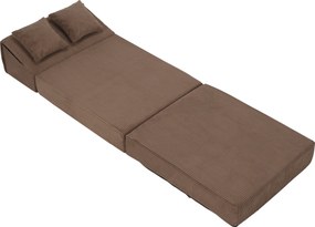 Összecsukható matrac/fotel, 2v1, világosbarna, PELOS