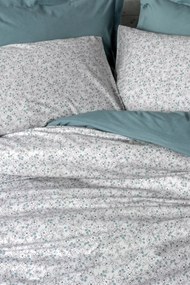 June Ranforce egyszemélyes ágyneműhuzat garnitúra feszített lepedővel 100 × 200+30 cm, menta