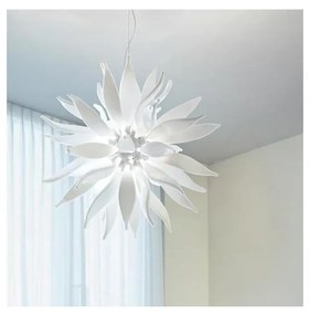 Ideal Lux - LED Csillár zsinóron LEAVES 12xG9/3W/230V átm. 80 cm fehér