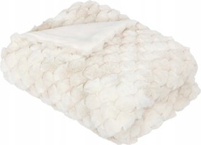 Takaró Világos Bézs Szőrmés Puha Meleg Nagy Poliészter Takaró 120 x 160 cm