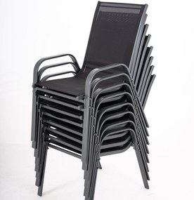 Furnigo Hamburg kerti bútor szett 1+6 - fekete