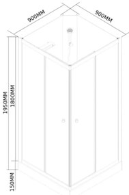 Polo White II 90x90 cm szögletes fehér hátfalas zuhanykabin zuhanytálcával